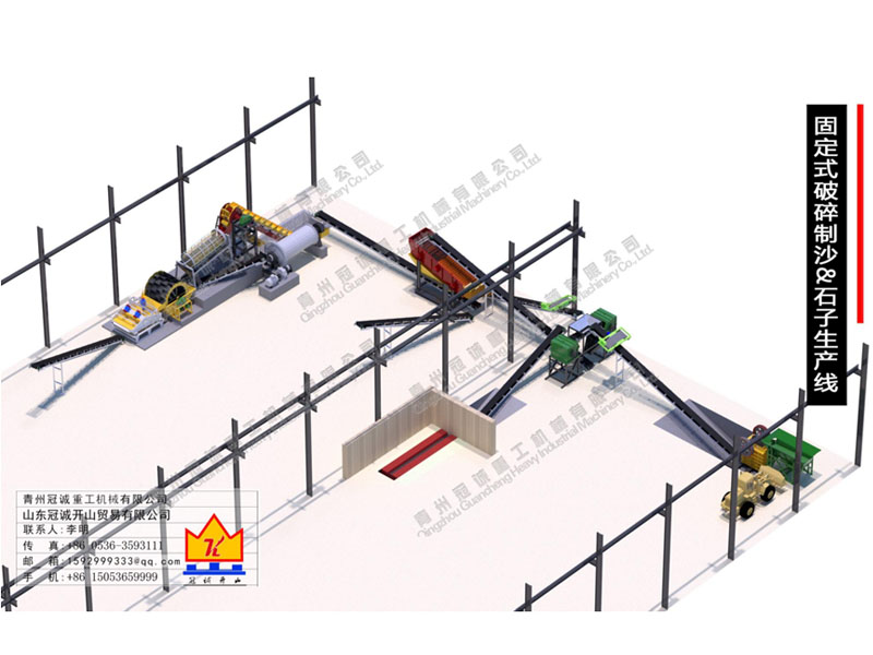 固定式破碎制沙洗沙-石子生产线